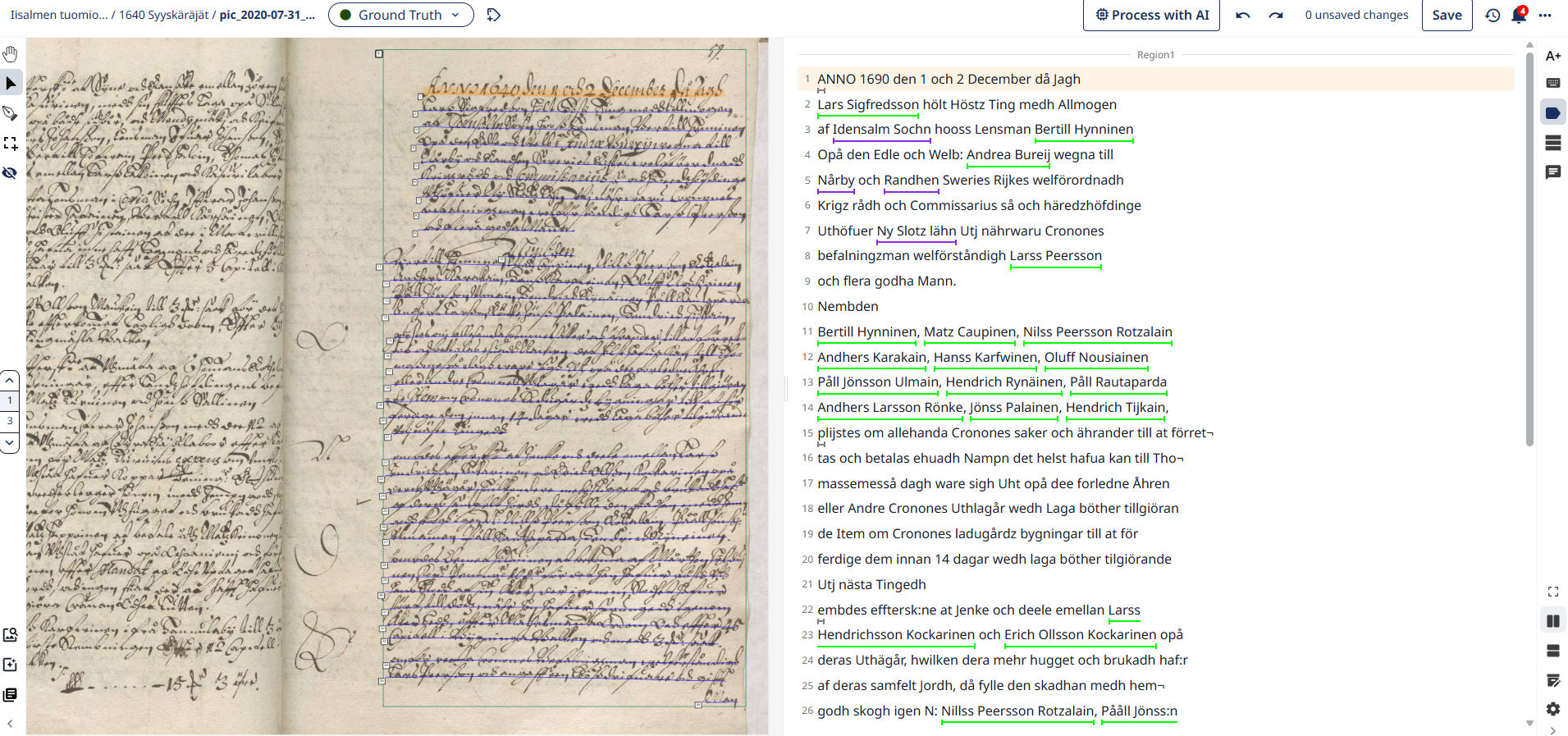Autumn Court Session of 1640, Iisalmi Court District (Transkribus)