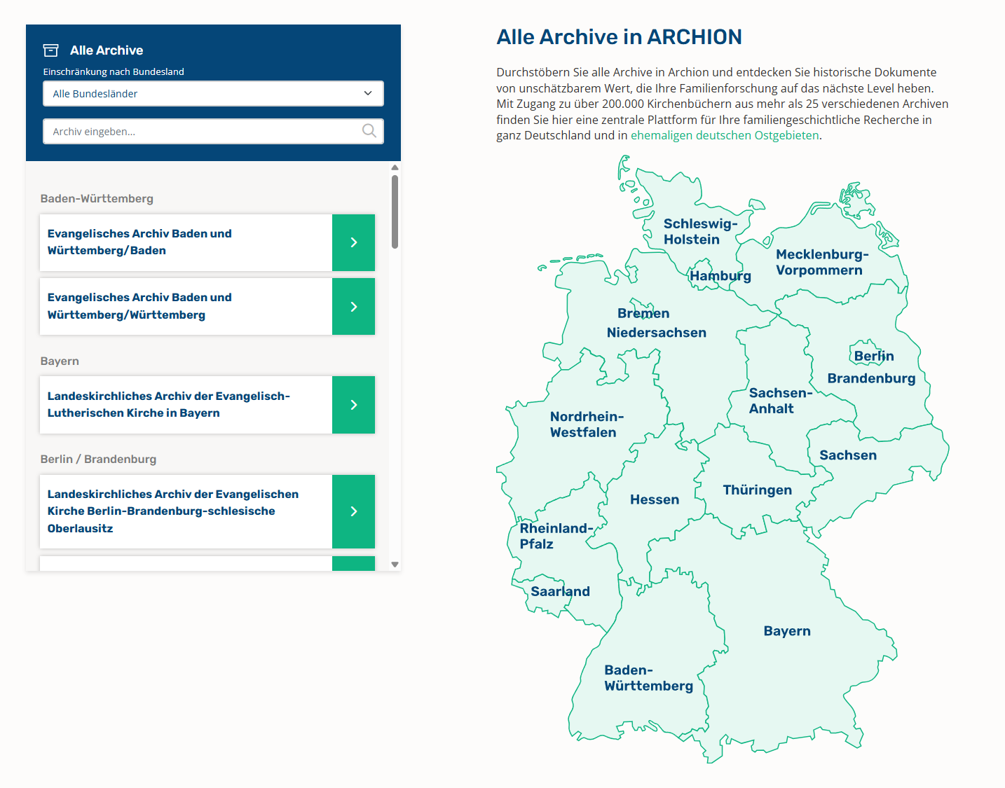 Archion_website screenshot