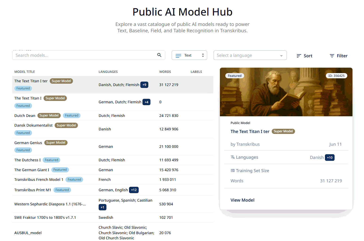 Searching models