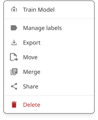 actions dropdown