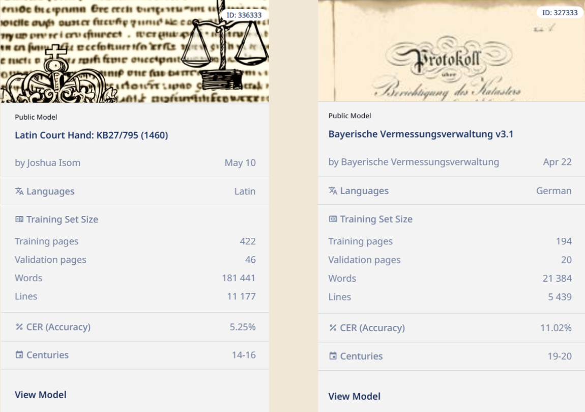 How to choose the best Transkribus model for your documents