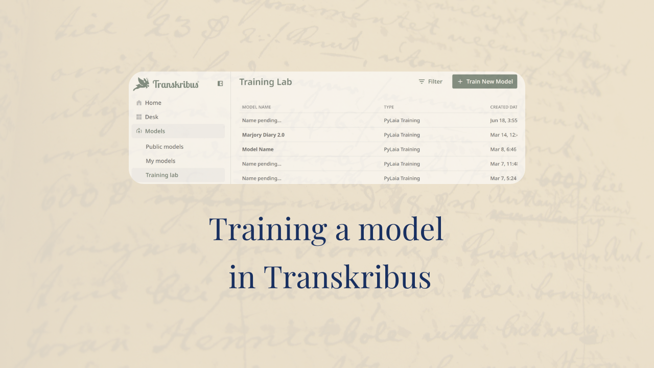 How to train a model in Transkribus